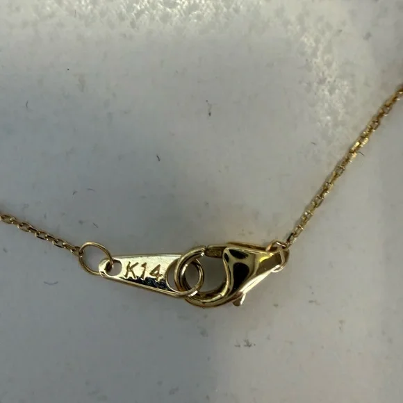 14k Gold Butterfly Pendant Necklace with Diamond Accents - Women Jewelry - Picture 3 of 4